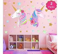 Sticker mural en vinyle pour chambre d'enfant Motif arbre de la jungle Superbe licorne.