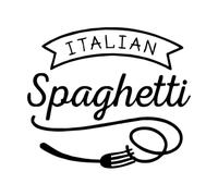 Sticker mural en vinyle pour spaghetti italien, décoration de cuisine de restaurant, design de cuisine de pâtes, autocollant mural pour fenêtre, affiche en vinyle, petit format - 36x42cm