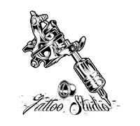 Sticker mural en vinyle pour studio de tatouage, pour porte, fenêtre, affiche murale, chambre, maison-L-67x70cm-Black