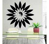 Sticker mural en vinyle style chinois Tai Chi Philosophie Fleur Beurre Chambre Salon Maison Décoration 43 x 41 cm