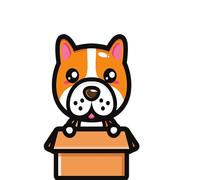 Sticker mural enfant Chien Kawaii - Décoration murale chambre bébé, salle de jeux, crèche - Autocollant amovible et repositionnable (3 tailles disponibles) (S: 15 cm)