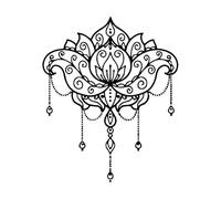 Sticker Mural et Mural en Vinyle Lotus Yoga Center Mandala Bouddha 36x43.7cm Peut modifier et ajouter des informations Petit Noir