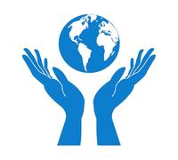 Sticker mural et mural en vinyle Mains naturelles tenant un globe Les gens protègent la Terre 36x36,9 cm Installation facile Petit Bleu