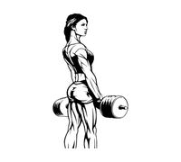 Sticker Mural et Mural en Vinyle Muscle Femme Bodybuilding Gymnastique Fitnesscenter Sports 32x56cm Installation Facile S Noir