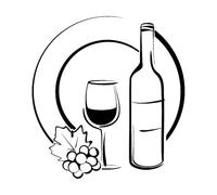 Sticker mural et mural en vinyle pour bar à vin rouge, restaurant, amoureux de la tasse 36x38,5cm Ne pas endommager la surface du mur Petit noir