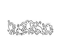 Sticker mural et mural en vinyle pour ordinateur portable, mode, abstrait, robe, voiture, 23 x 72,8 cm, ne pas endommager la surface du mur, petit, noir