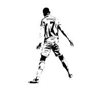 Sticker Mural et Mural Joueur de Football Enfant Joueur de Football 32x53.7cm Equipé d'un kit de film de transfert Petit Noir