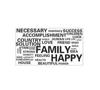 Sticker Mural Familial Heureux, Pvc Noir, Adhérence Forte