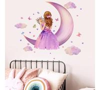 Sticker mural fée motif papillons et fleurs - Décoration chambre d'enfant fille