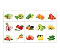 Sticker Mural Fruit légumes Wall Sticker Creative Végétal Sticker Mural Amovible Décoration de Cuisine