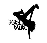 Sticker mural Girl Power Hip Hop Dance pour chambre d'adolescente, cascades, musique, danseur, amoureux, citation inspirante-XL-80x90cm-Black
