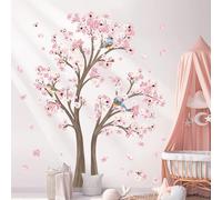 Sticker Mural Grand Arbre De Fleurs De Cerisier Sticker Mural Branches Arbre Décoration Murale Salon Chambre Enfants Chambre De Bébé (Hauteur : 150 Cm) Rose