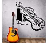 Sticker Mural Guitare Électrique Stickers Muraux Rock Pop Musique Mur Art Mural Accueil Musique Décor Instrument De Musique Guitare Autocollant 57 * 57 Cm