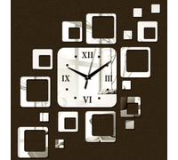 Sticker mural Horloge carrée-argentée KP23945