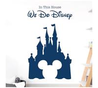 Sticker mural inspiré de Disney pour chambre à coucher - We Do Disney - Château, Mickey Mouse [Ultramarine]