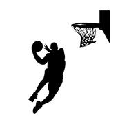 Sticker mural joueur de basket-ball chambre d'adolescent décoration murale Widnow stickers muraux sport basket-ball chambre de garçons-XL-85x115cm-Black