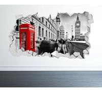 STICKER MURAL LONDRES LOOK 3D - CHAMBRE À COUCHER LOUNGE LONDON EYE WALL STICKER