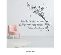 Sticker Mural - Lumaléa - Citation Fais de ta vie un rêve - Noir - 97x112 cm