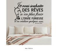 Sticker Mural - Lumaléa - Citation Jacques Brel - Noir - 17x23 cm