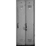 Sticker Mural Métal Gris Vieilli 204cm x 83cm, Effet Trompe-l'œil pour Porte Armoire Industrielle, Décoration Murale Originale et Design.