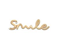 Sticker Mural Miroir Acrylique Doré « Sourire » Pour Chambre D'enfant Et Décoration D'anniversaire - 28 X 7 Cm, Facile À Appliquer Et À Retirer