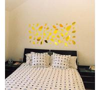 Sticker mural miroir ovale effet 3D acrylique DIY autocollant décoratif pour décoration murale aménagement paysager et décoration intérieure créative (doré)