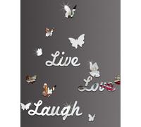 Sticker mural miroir-Vivre, Aimer, Rire KP16817