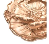 Sticker mural moderne pour salon, chambre à coucher, bureau, décoration murale en résine fleur de lotus - Fleur dorée 3D à suspendre pour art (15,2 x 18,5 cm) (Lotus L)