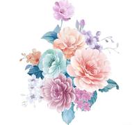 Sticker mural motif fleur joyeuse pour salle de bain, toilettes et réfrigérateur, ajout amusant pour chambre d'enfant et célébrations (B)