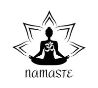 Sticker Mural Namaste Bouddha Yoga Lotus Pose Méditation 36x40.3cm Ne pas endommager la surface du mur Petit Noir