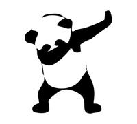 Sticker mural panda Décoration murale panda Sticker mural en vinyle panda Sticker panda pour chambre d'enfant Incroyable animal pour chambre d'enfant-S-36x42cm-Black