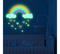 Sticker mural personnalisable avec nom pour chambre d'enfant Motif arc-en-ciel