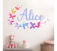 Sticker mural personnalisé avec papillons colorés - Prime Series - Bébé/Baby Girl - Sticker mural pour chambre de bébé