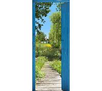 Sticker mural Ponton 83 cm X 204 cm - Nature verdoyante - Décoration murale pour marais