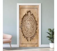 Sticker Mural Porte 3D Carte du Labyrinthe Rétro 77x200 cm Carte Peinte à la Main Autocollants Porte Trompe L'oeil Effect Auto-adhésif Vinyle Stickers Muraux Maison Déco Art H4a151
