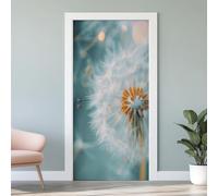 Sticker Mural Porte 3D Pissenlit Blanc 83x204cm Fleur Printemps Autocollants Porte Trompe L'oeil Effect Auto-adhésif Vinyle Minimaliste Moderne Stickers Muraux Maison Déco ArtW2k87