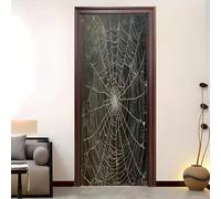Sticker Mural Porte 77x200 cm Toile D'AraignéE Animale 3D Auto Adhésif Amovible Imperméable Pvc Autocollant Décoration Poster de Porte Noir pour Décoration Salon Cuisine Chambre