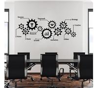 Sticker mural pour bureau, objectif de réussite, décoration d'intérieur, noir, 150 cm de large x 57 cm de haut