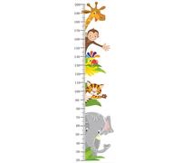 Sticker mural pour chambre d'enfant, 190 x 37 cm, papier peint girafe, singe, éléphant, tigre, sticker mural pour chambre d'enfant, toise de mesure de hauteur, convient aux murs de la chambre et du