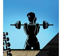 Sticker Mural pour Salle de Sport Motif Silhouette de Femme XXLarge (1290 x 1100mm) Noir