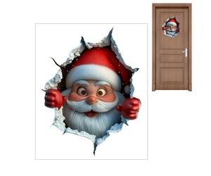 Sticker Mural Qui Brise Père Noël, Autocollants Muraux De Noël Amovibles, Santa Décoration Noel Intérieur, Amovible Mignon Cartoon Décoration Maison Pour Salle De hambre Salle DÉtude