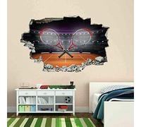 Sticker Mural -- Raquettes de tennis -- 3D Mur Stickers Muraux, pour Chambre Salon Fond DéCor 80X125cm