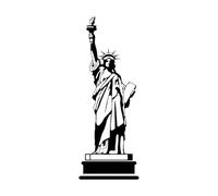 Sticker mural représentant un bâtiment emblématique de New York, Statue de la Liberté, décoration d'intérieur, salon, vinyle noir-XL-60x171cm-Black