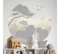 Sticker Mural Rond/Cercle Enfants - Animaux 3617681451952 - Adhésif Mat - Diamètre 60 cm
