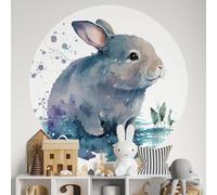Sticker Mural Rond/Cercle Enfants - Lapin 3617689826424 - Adhésif Mat - Diamètre 50 cm