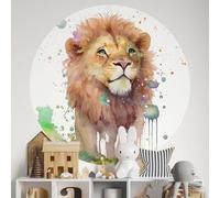 Sticker Mural Rond/Cercle Enfants - Lion 3617681357810 - Adhésif Mat - Diamètre 150 cm