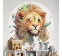 Sticker Mural Rond/Cercle Enfants - Lion 3617689828206 - Adhésif Mat - Diamètre 140 cm
