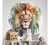 Sticker Mural Rond/Cercle Enfants - Lion 3617689831855 - Adhésif Mat - Diamètre 90 cm