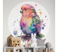 Sticker Mural Rond/Cercle Enfants - Perroquet 3617689834351 - Adhésif + Protection Mate - Diamètre 100 cm