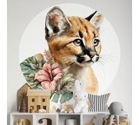Sticker Mural Rond/Cercle Enfants - Petite Panthère 3617689820651 - Adhésif Mat - Diamètre 140 cm